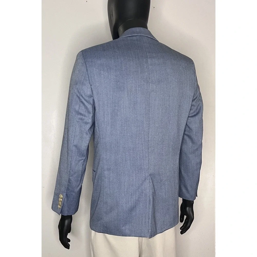 Lauren Ralph Lauren Men's Sport Coat Blazer 38R Blue Chambray 2-Button Textured